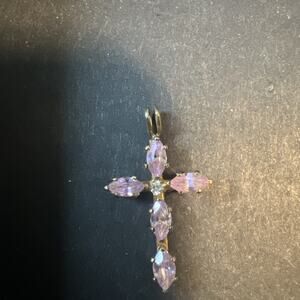 Multi Color Marke Cross Pendant 14k Gold Filled